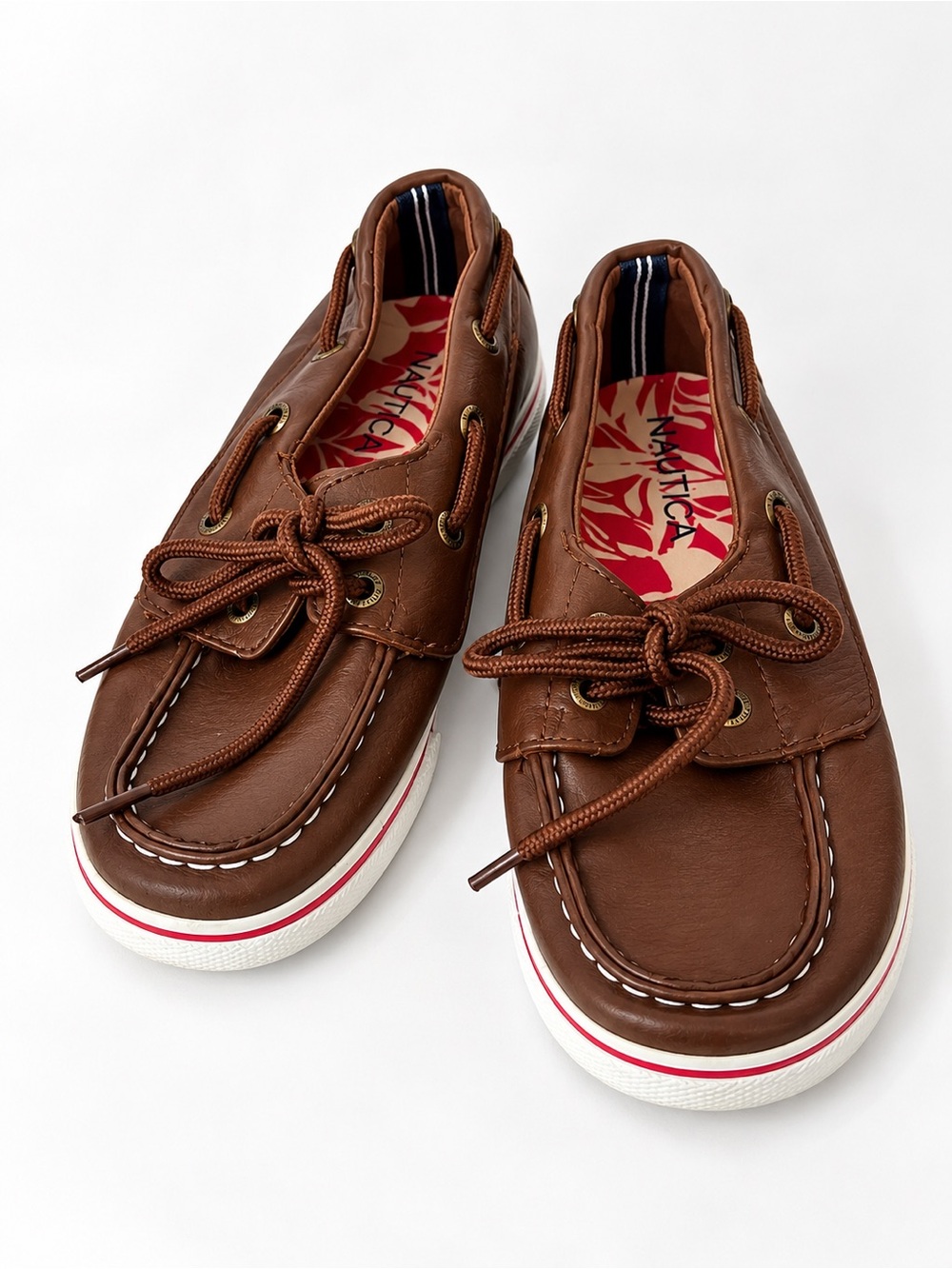 Nautica Galley Boys Brown Boat Shoes Size 13 Little Boy